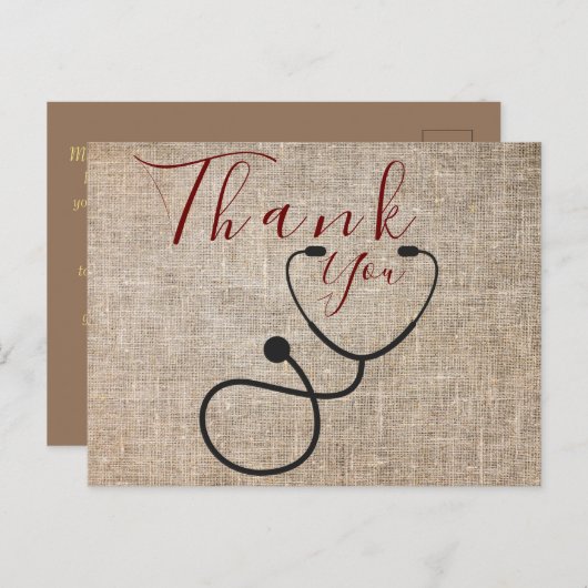 Dank aan het Briefkaart van de arts (Voorkant / Achterkant)