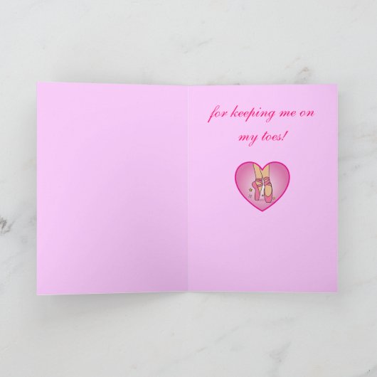 Dank aan mijn dansleraar: Balletschoenen Bedankkaart (Binnen)