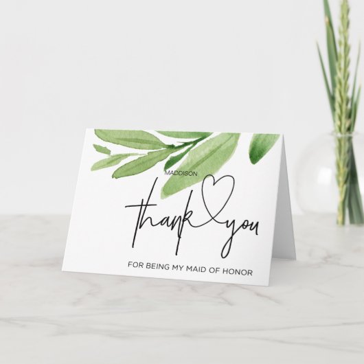 Dank aan mijn Maid of Honor Kaart van Bride Gift (Voorkant)