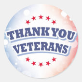 Dank aan veteranen ronde sticker (Voorkant)