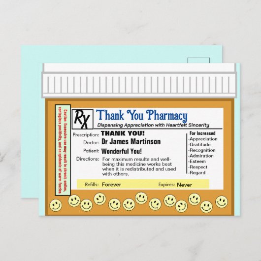 Dank Apotheek Briefkaart (Voorkant / Achterkant)