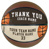 Dank coach teamnaam nummer basketbal (Voorkant)