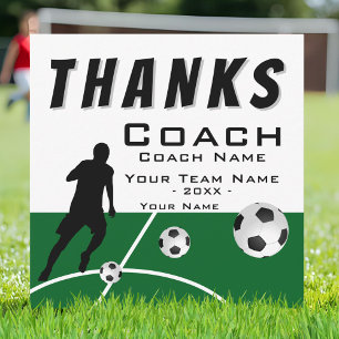 Dank coach voetbalspeler extra groot bedankkaart