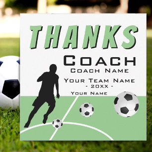 Dank coach Voetbalspeler Extra groot  Bedankkaart