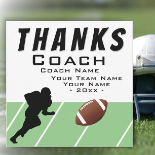 Dank coach voetbalspeler extra groot bedankkaart