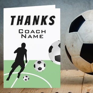 Dank coach Voetbalspeler Voetballen Bedankkaart