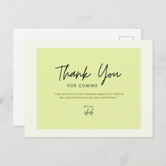 Dank dat je gekomen bent briefkaart (Voorkant / Achterkant)