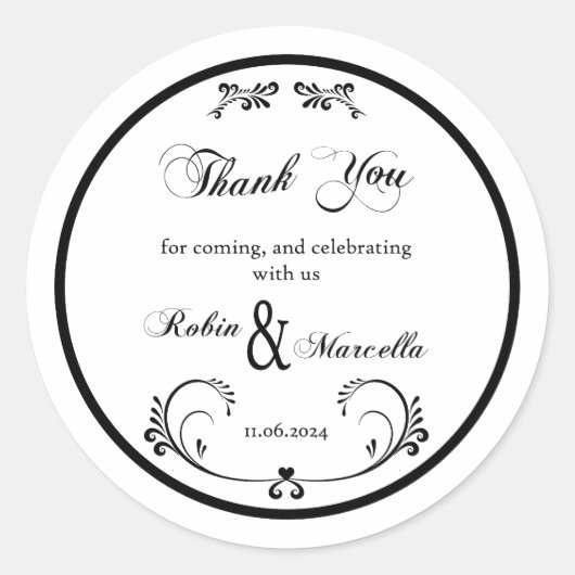 Dank dat u gekomen bent ronde sticker (Voorkant)