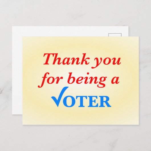 Dank dat u heeft gestemd briefkaart (Voorkant / Achterkant)