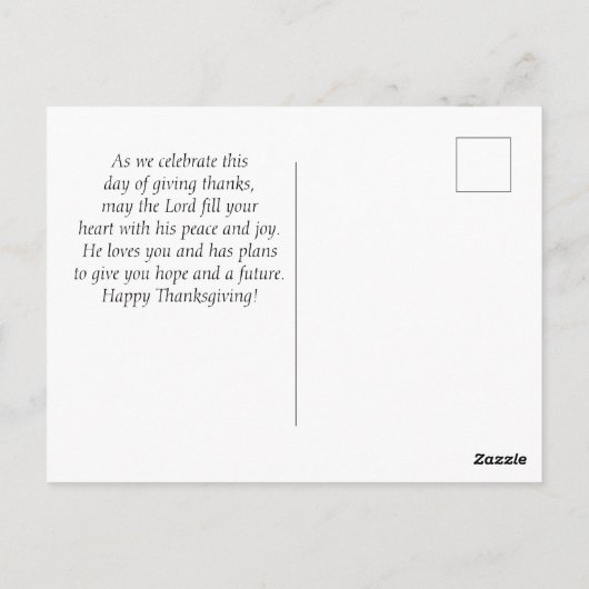 Dank de Heer Kerstbloemen & Pompoenen Briefkaart (Achterkant)