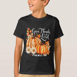 Dank de Heer Psalm 107_1 Pommoen Cadeau  T-shirt