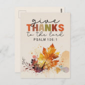 Dank de Heer Thanksgiving Bijbelvers Briefkaart (Voorkant / Achterkant)