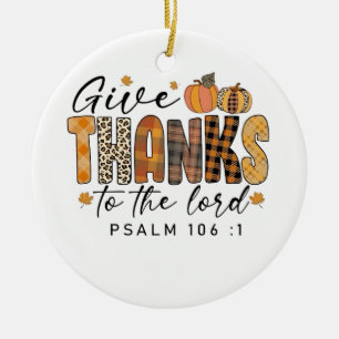 Dank de Heer Thanksgiving kalkoen Keramisch Ornament