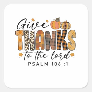 Dank de Heer Thanksgiving kalkoen Vierkante Sticker