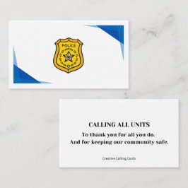 Dank een politieman contactkaartje