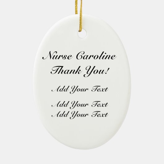 Dank een verpleegster - SRF Keramisch Ornament (Achterkant)
