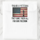 Dank een veteraan Sticker (Tas)