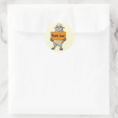 Dank Ewe Funny Cartoon Schaap met Teken Ronde Sticker (Tas)