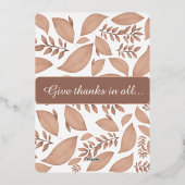 Dank herfstbladeren Folie Uitnodiging (Achterkant)