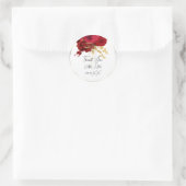 Dank Huwelijk Favoriete Bruidsfeest 16e Rood Wit Ronde Sticker (Tas)