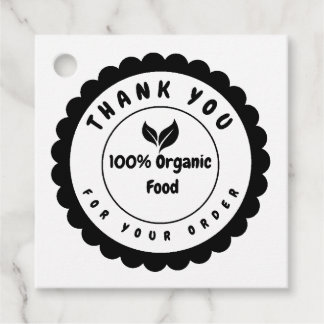 Dank je 100% biologisch voedsel bedankjes labels