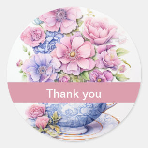 Dank je ,11 Beker bloemen Hershey's Miniatures Ronde Sticker