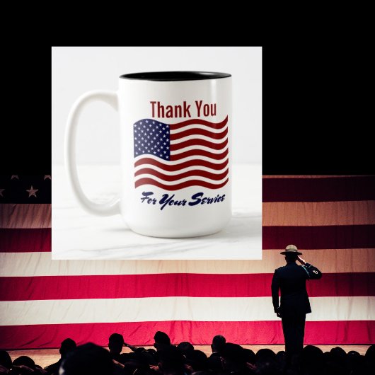 Dank je Amerikaanse vlag  koffiemok Tweekleurige Koffiemok
