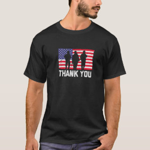 Dank je Amerikaanse vlag Militaire Helden Veteraan T-shirt