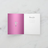 Dank je baby doopfeest meisje roze bedankkaart (Binnen)