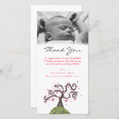 Dank je baby monogram boom fotokaart sjabloon (Voorkant / Achterkant)