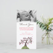 Dank je baby monogram boom fotokaart sjabloon (Staand voorkant)
