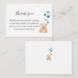 Dank je baby shower kaart – Zoete kleine jongen Notitiekaartje