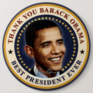 Dank je Barack Obama - Beste president ooit Ronde Button 6,0 Cm