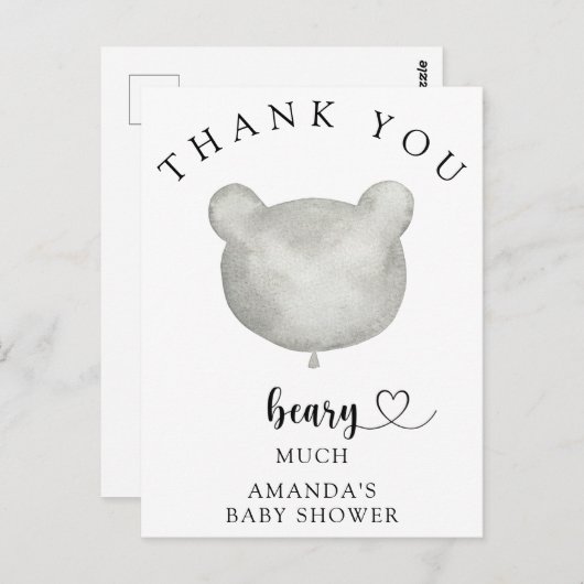 Dank je beary veel briefkaart (Voorkant / Achterkant)