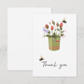 Dank je bloemen en bijen bedankkaart (Voorkant / Achterkant)