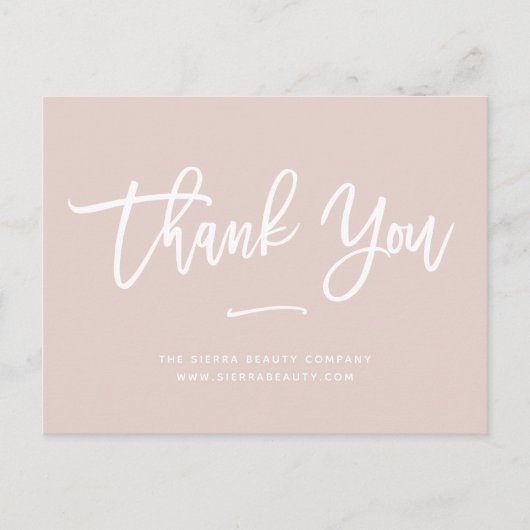 Dank je | Blush Custom Retail Small Business Briefkaart (Voorkant)