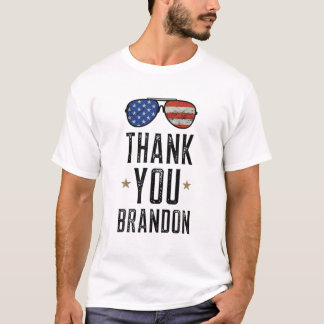 Dank je Brandon met  Amerikaans vlagglas T-shirt