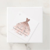 Dank je bruidsmeisje 16e Quinceanera-feestjurk roz Bedankjes Labels (In situ)