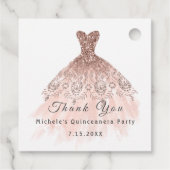 Dank je bruidsmeisje 16e Quinceanera-feestjurk roz Bedankjes Labels (Achterkant)