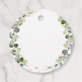 Dank je bruidsshower Eucalyptus groen Bedankjes Labels (Achterkant)