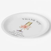 Dank je Brunch en Bruisende Bruidsbruiloft 9" Rond Papieren Bordje (Gekanteld)