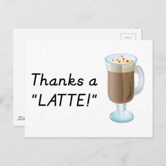 Dank je cadeau - Bedankt a latte Briefkaart (Voorkant / Achterkant)