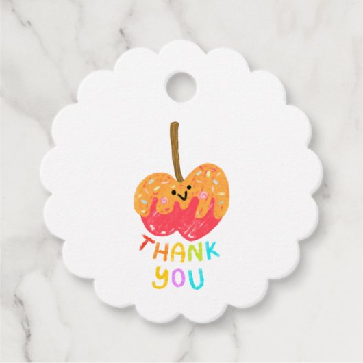 Dank je Caramel CandyApple Zoete lekkernij favorie Bedankjes Labels (Voorkant)