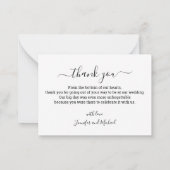 dank je chic handschrift 4 foto collage bruiloft notitiekaartje (Achterkant)