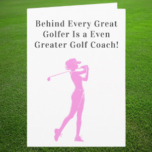 Dank Je Coach Sportieve Vrouw Golfer Kaart
