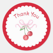 Dank je Coquette Cherry Bruidsmeisjeshuis Ronde Sticker (Voorkant)