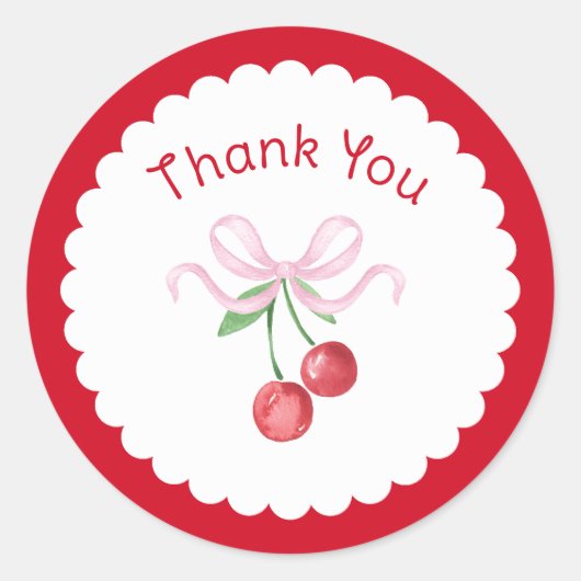 Dank je Coquette Cherry Bruidsmeisjeshuis Ronde Sticker (Voorkant)
