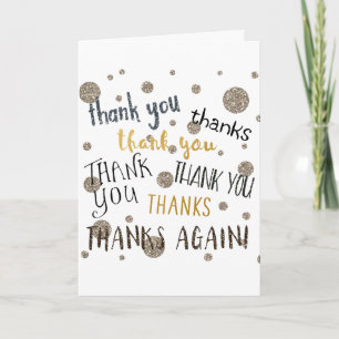 DANK JE, DANKJEWEL Cute Glitter Glam Vouwkaart Bedankkaart
