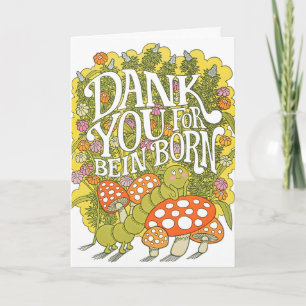 Dank je dat je bent geboren met letterpress kaart