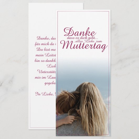 Dank je dat je bestaat, Moederdag, Moeder & Kind (Voorkant / Achterkant)